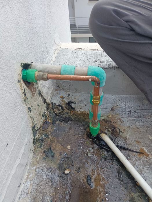 Hidden water leak pipe repair work